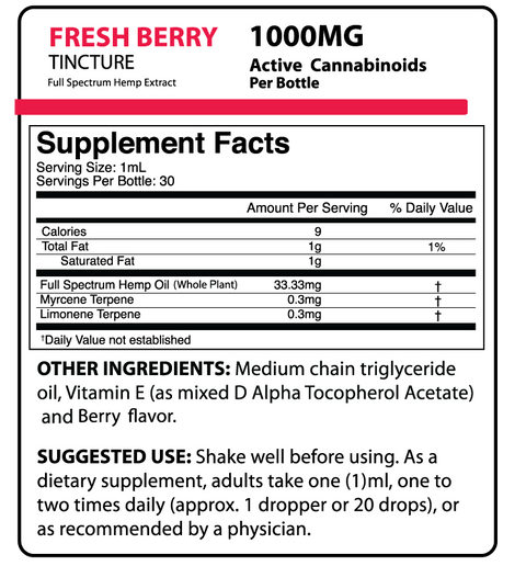 Fresh Berry Tincture | Full Spectrum Hemp Extract (30mL) - OriginalHemp